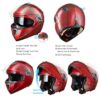 AHR Motorcycle Helmet Modular Flip up Full Face Dual Visor 2